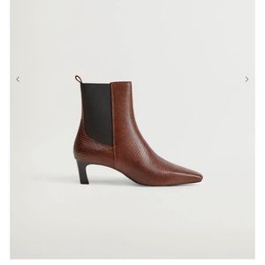 Mango leather heel boot